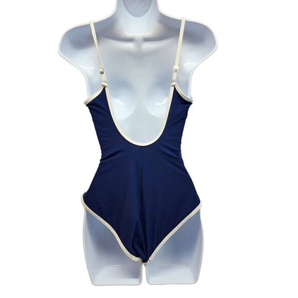 Gottex Size 6 Women's Sail To Sunset Square Neck One Piece Swimsuit Navy - Picture 3 of 9